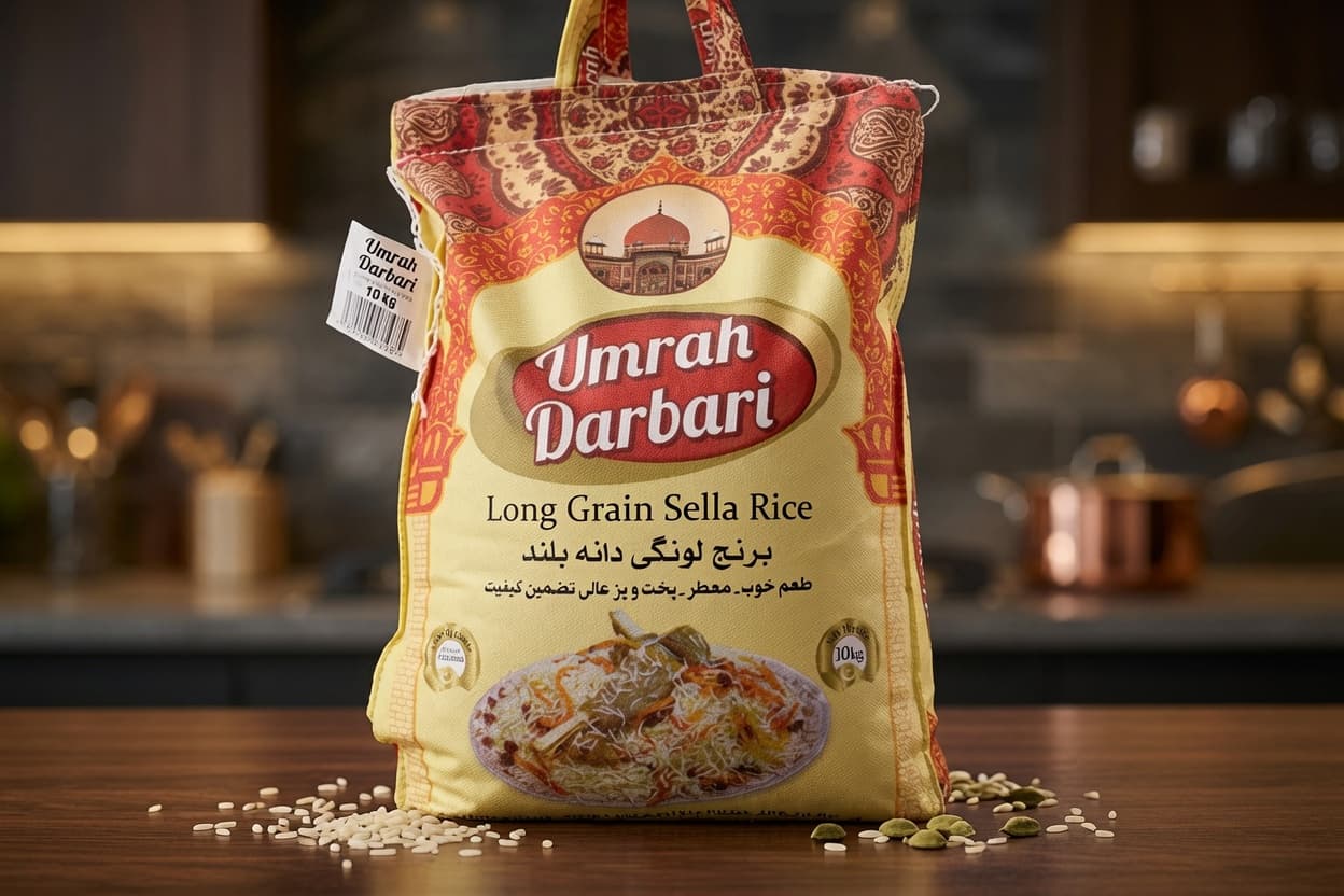 برنج دانه‌بلند سلا عمره درباری ۱۰ کیلوگرم