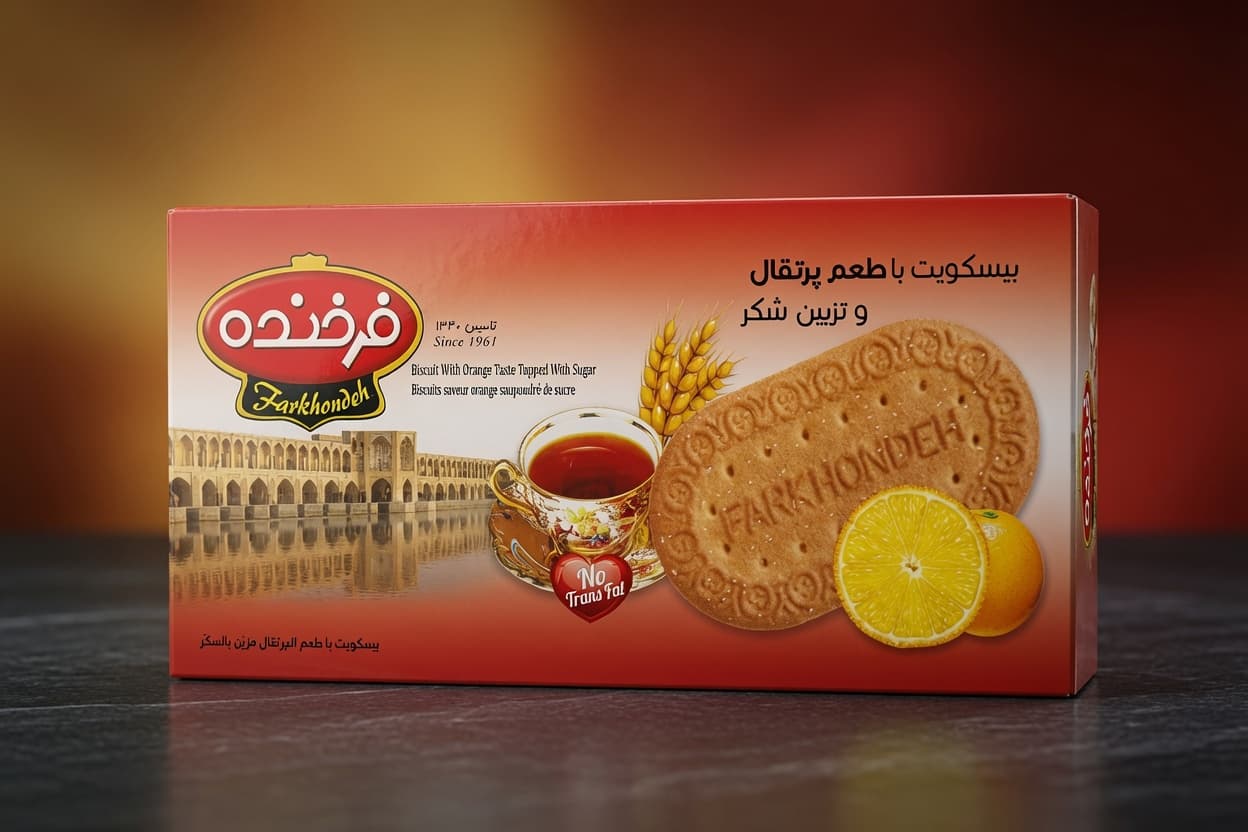 ۵۰۱- بیسکویت با طعم پرتقال و تزیین شکر